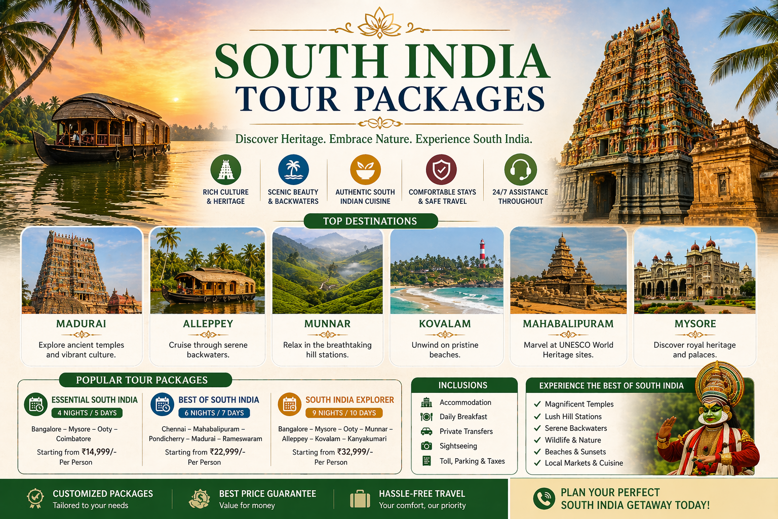 South India Tour Packages: Explore Culture, Beaches & Temples